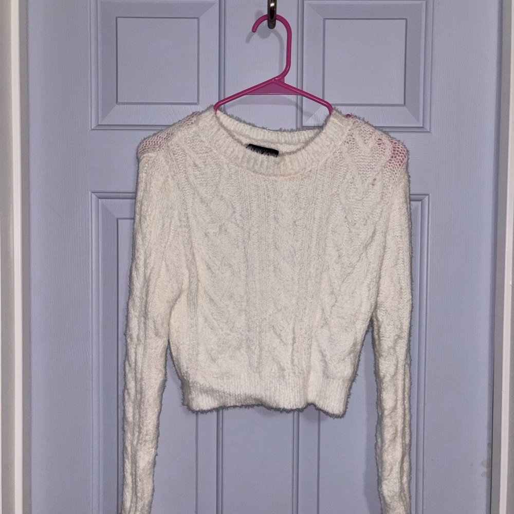 Forever 21 Cream Cable Knit Sweater